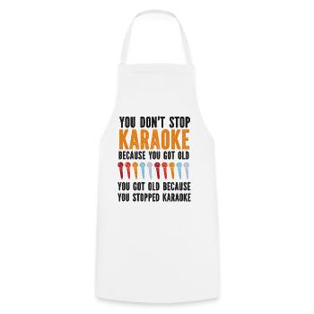 Karaoke Singer You Don't Stop - Cooking Apron - white - Front - AI Model Male 185 dark (185cm)