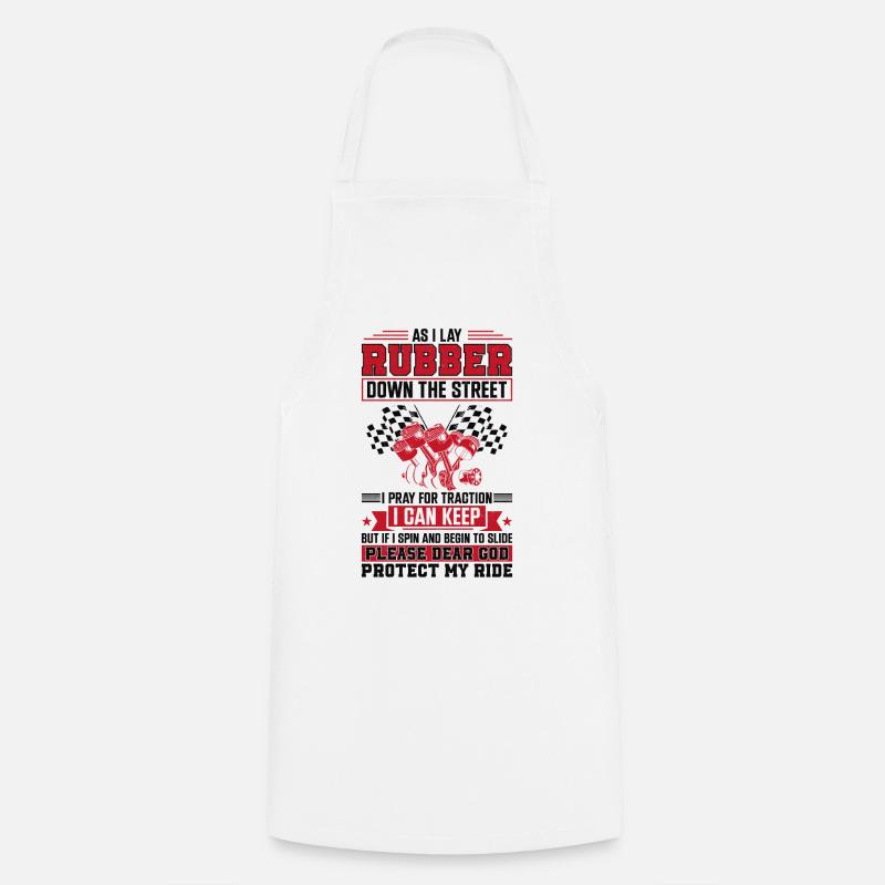 Prière de la voiture de course de dragster - Tablier de cuisine - blanc