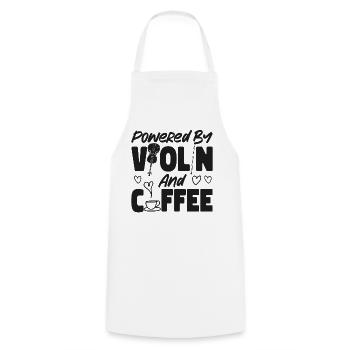 Violin Violinist Coffee Powered By - Kochschürze - Weiß - Vorne - AI Model Male 185 dark (185cm)