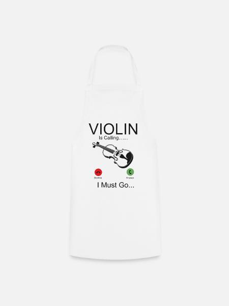 Violin Violinist Phone Display - Kochschürze - Weiß
