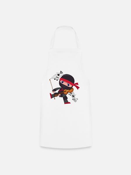 Violin Violinist Ninja Violin - Kochschürze - Weiß
