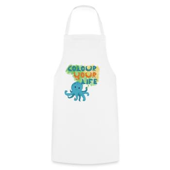 Graffiti Squid - Cooking Apron - white - Front - AI Model Male 185 dark (185cm)