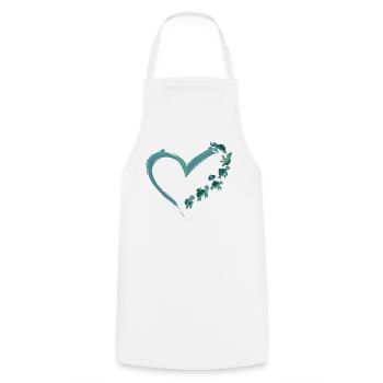 Sea Turtle Tortoise Heart - Cooking Apron - white - Front - AI Model Male 185 dark (185cm)