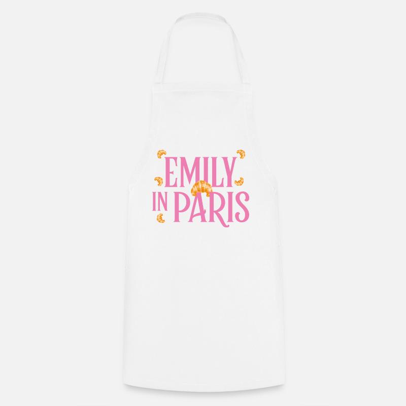 Emily In Paris Logo Avec Beaucoup De Croissants - Tablier de cuisine - blanc