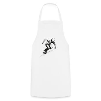Skateboard - Cooking Apron - white - Front - AI Model Male 185 dark (185cm)
