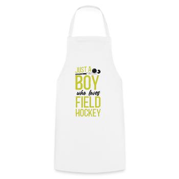 Field Hockey Boy Just A Boy Who - Cooking Apron - white - Front - AI Model Male 185 dark (185cm)