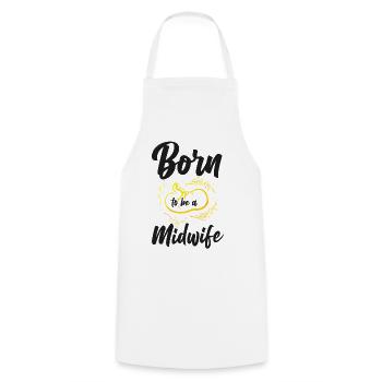 Nurse Midwife Birth Worker Born To - Cooking Apron - white - Front - AI Model Male 185 dark (185cm)