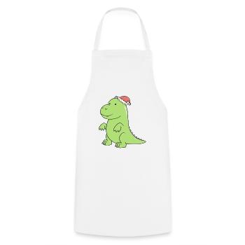 a cute dinosaur at Christmas - Cooking Apron - white - Front - AI Model Male 185 dark (185cm)