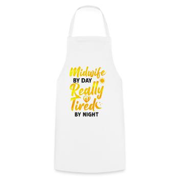 Nurse Midwife Birth Worker Midwife - Cooking Apron - white - Front - AI Model Male 185 dark (185cm)