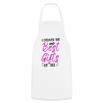 LD Labour And Delivery Nurse - Cooking Apron - white - Front - AI Model Male 185 dark (185cm)
