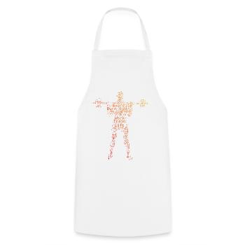 Cardio, Entraînement d’endurance, Musculation, Haltérophilie - Tablier de cuisine - blanc - Devant - AI Model Male 185 dark (185cm)