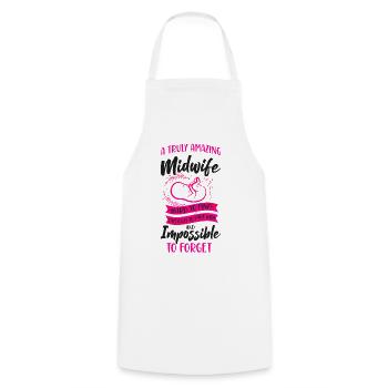 Nurse Midwife Birth Worker A Truly - Cooking Apron - white - Front - AI Model Male 185 dark (185cm)