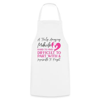 Nurse Midwife Birth Worker A Truly - Cooking Apron - white - Front - AI Model Male 185 dark (185cm)