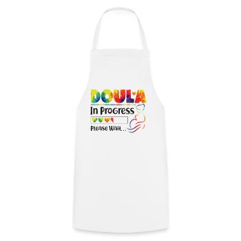 Doula Travailleuse à la naissance Doula étudiante - Tablier de cuisine - blanc - Devant - AI Model Male 185 dark (185cm)