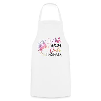 Doula accoucheuse maman femme. Maman. - Tablier de cuisine - blanc - Devant - AI Model Male 185 dark (185cm)