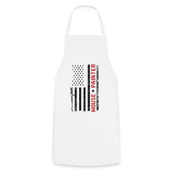 House Painter Decorator American - Cooking Apron - white - Front - AI Model Male 185 dark (185cm)
