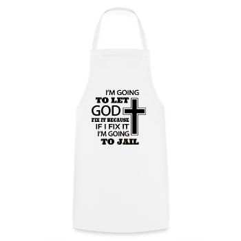I’m going to let god fix it because if I fix it - Cooking Apron - white - Front - AI Model Male 185 dark (185cm)