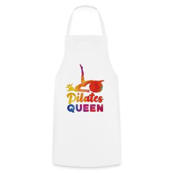 Pilates Instructor Teacher Queen - Kochschürze - Weiß - Vorne - AI Model Male 185 dark (185cm)