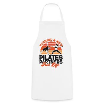 Pilates Instructor Teacher Husband - Cooking Apron - white - Front - AI Model Male 185 dark (185cm)