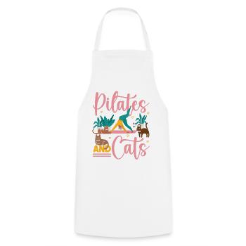 Instructeur de Pilates Enseignant Chat - Tablier de cuisine - blanc - Devant - AI Model Male 185 dark (185cm)