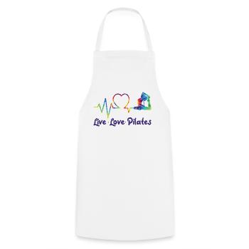Instructeur de Pilates Enseignant - Tablier de cuisine - blanc - Devant - AI Model Male 185 dark (185cm)