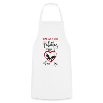 Pilates Instructor Teacher Husband - Cooking Apron - white - Front - AI Model Male 185 dark (185cm)