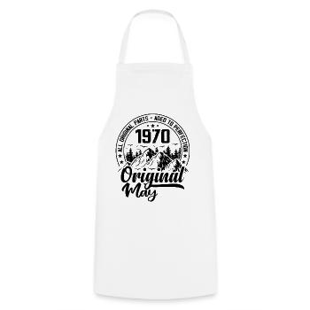 1970 Mai Original: Geschenk zum 54-jährigen Jubiläum - Kochschürze - Weiß - Vorne - AI Model Male 185 dark (185cm)