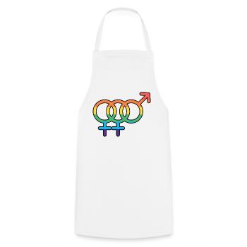 Bi Femme Pride - Kochschürze - Weiß - Vorne - AI Model Male 185 dark (185cm)