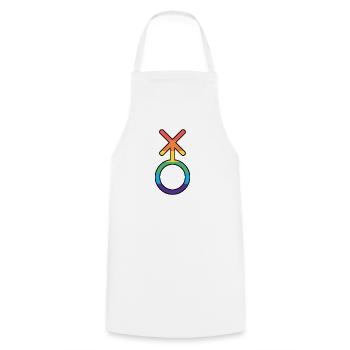 Nonbinary Nuance - Kochschürze - Weiß - Vorne - AI Model Male 185 dark (185cm)