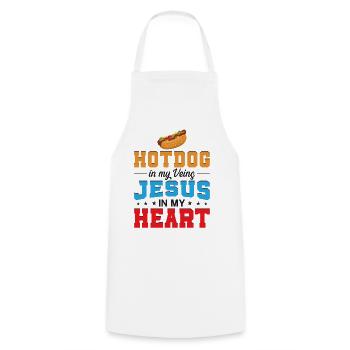 Hot Dog Adult Jesus Faith - Cooking Apron - white - Front - AI Model Male 185 dark (185cm)