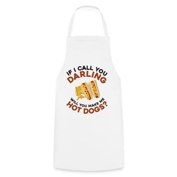 Hot Dog Adulte Si Je T’appelle - Tablier de cuisine - blanc - Devant - AI Model Male 185 dark (185cm)