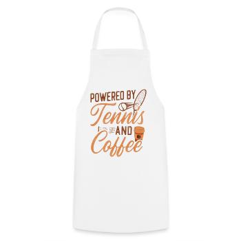 Funny Tennis Player Racket Coffee - Kochschürze - Weiß - Vorne - AI Model Male 185 dark (185cm)