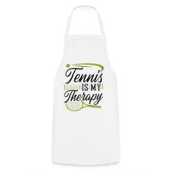 Drôle de joueur de tennis Raquette Tennis - Tablier de cuisine - blanc - Devant - AI Model Male 185 dark (185cm)