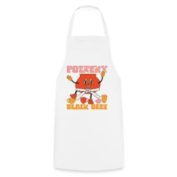 Pottery Ceramics Artist Pottery - Cooking Apron - white - Front - AI Model Male 185 dark (185cm)