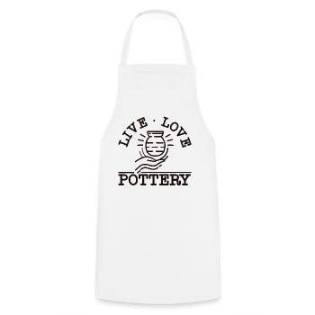 poterie céramique artiste fille en direct - Tablier de cuisine - blanc - Devant - AI Model Male 185 dark (185cm)
