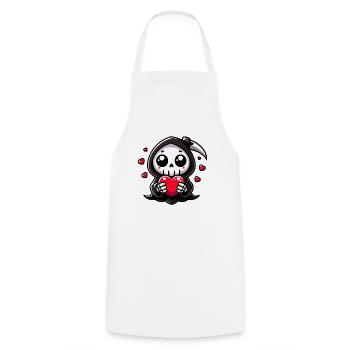 Mignon Faucheuse avec coeur - Tablier de cuisine - blanc - Devant - AI Model Male 185 dark (185cm)