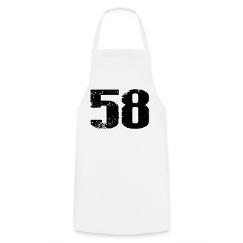 58 Zahl Trikot - Kochschürze - Weiß - Vorne - AI Model Male 185 dark (185cm)