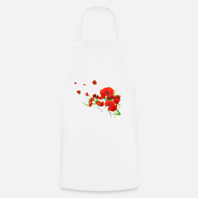 Coquelicots - Tablier de cuisine - blanc