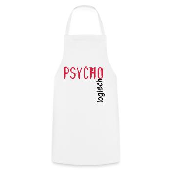 Psycho Logisch - Kochschürze - Weiß - Vorne - AI Model Male 185 dark (185cm)