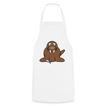 walross2 - Cooking Apron - white - Front - AI Model Male 185 dark (185cm)