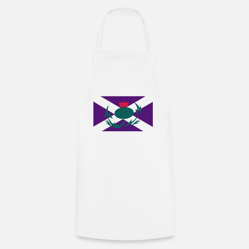 Scottish Flag Thistle - Cooking Apron - white