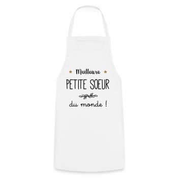 Meilleure petite seur du monde vecteur - Tablier de cuisine - blanc - Devant - AI Model Male 185 dark (185cm)