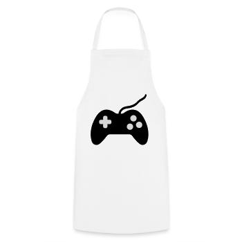 controller symbol - Kochschürze - Weiß - Vorne - AI Model Male 185 dark (185cm)