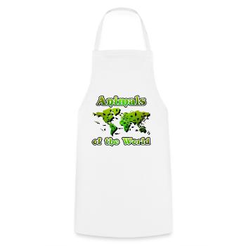 01 Animals of the world / World Map / Wildlife - Cooking Apron - white - Front - AI Model Male 185 dark (185cm)