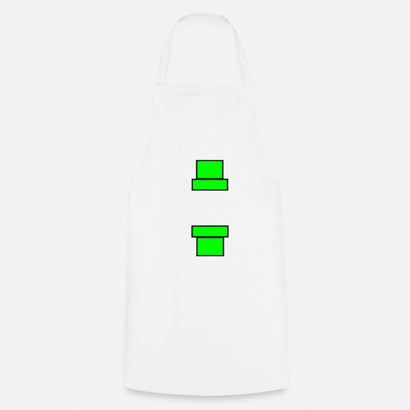 Pipes Mario Cadeau Idée Cadeau Vert - Tablier de cuisine - blanc