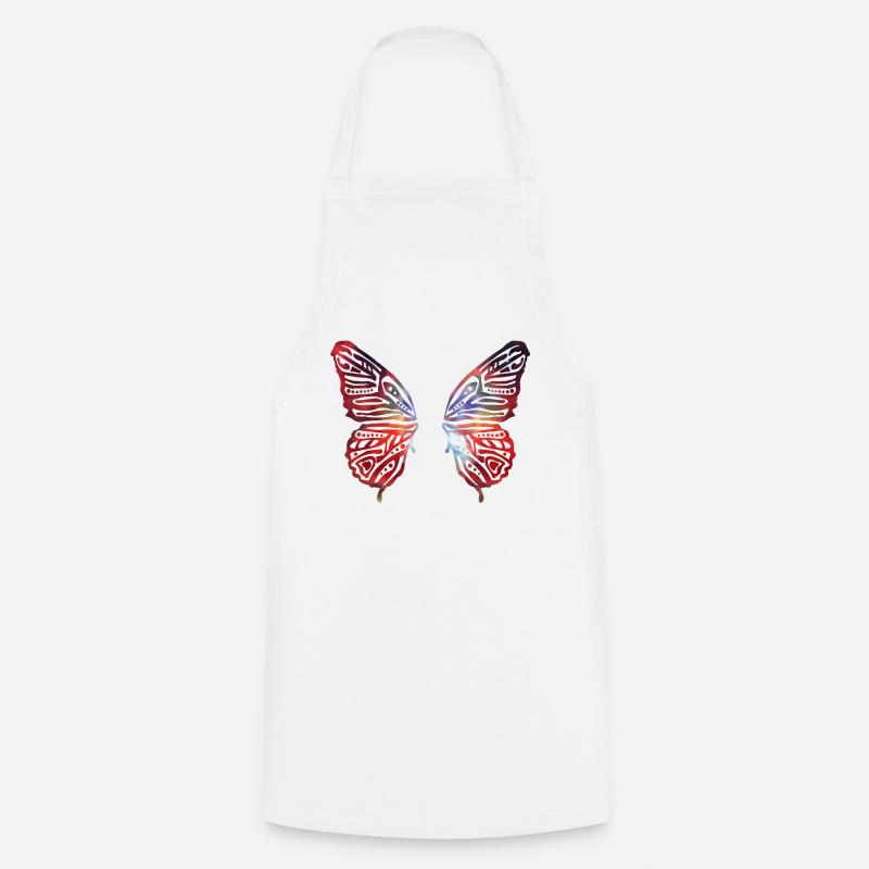 ailes colorées de papillon - Tablier de cuisine - blanc