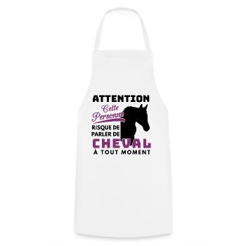 Cheval Shirt - Équitation Cavalier - Poney Cadeaux - Tablier de cuisine - blanc - Devant - AI Model Male 185 dark (185cm)