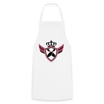 Bowling Pins Blazon Logo Design - Cooking Apron - white - Front - AI Model Male 185 dark (185cm)
