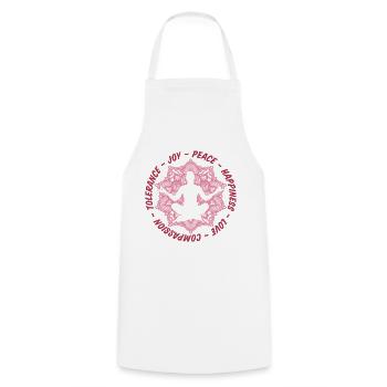 Peace, love, tolerance, relaxation, meditation - Cooking Apron - white - Front - AI Model Male 185 dark (185cm)