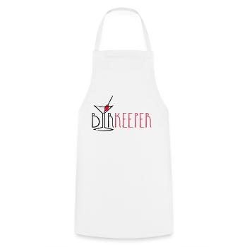 barkeeper (cocktail glass, 2c) - Cooking Apron - white - Front - AI Model Male 185 dark (185cm)